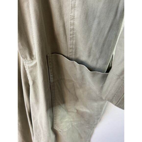 Zara Long Tan Cargo Jumpsuit Cotton Small Missing Belt 4661/337 Utility Chore - Picture 10 of 16
